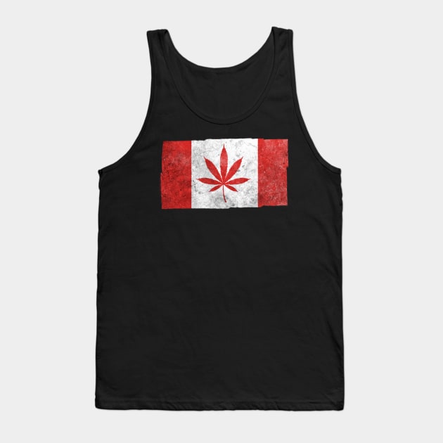 Canada Stoner Flag. Canadian Cannabis Flag Tank Top by Jakavonis